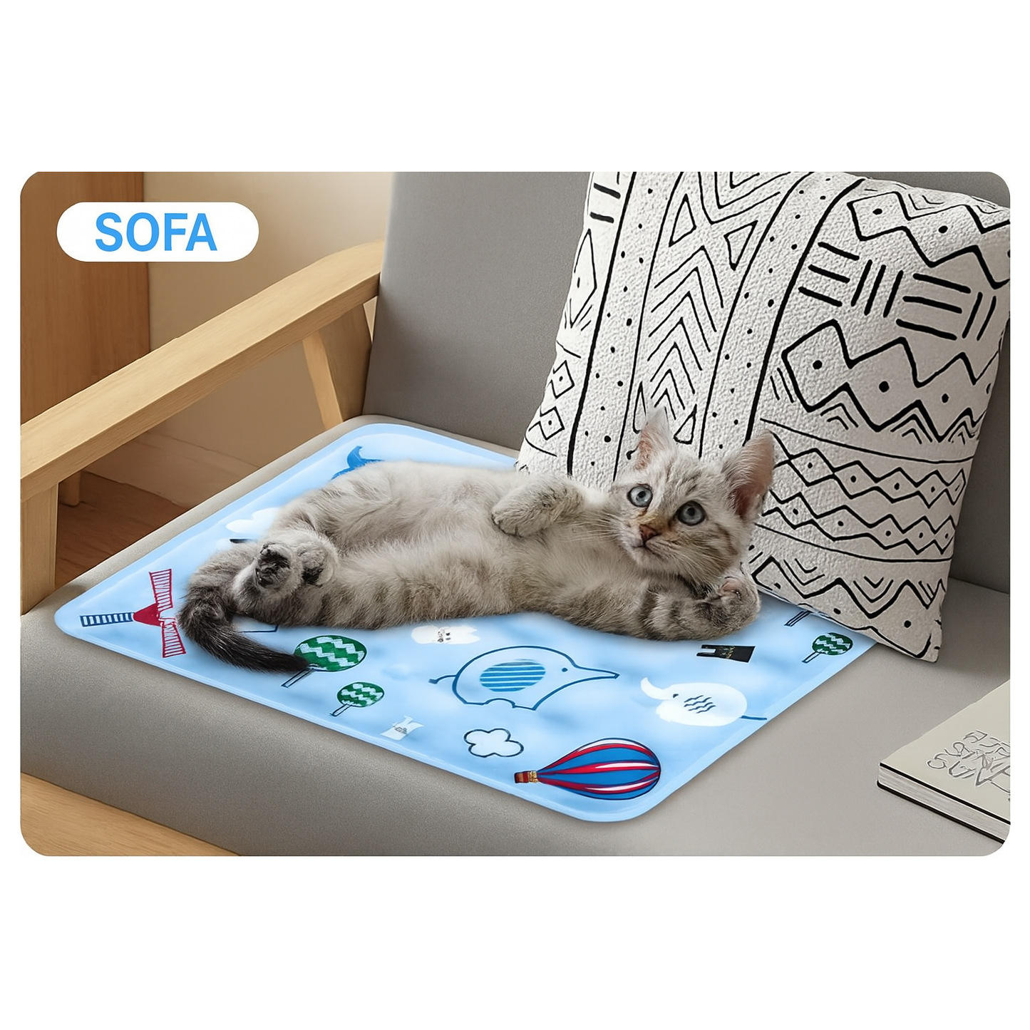 Cooling Pet Mat  – safe, Washable & Water-Filled for Summer