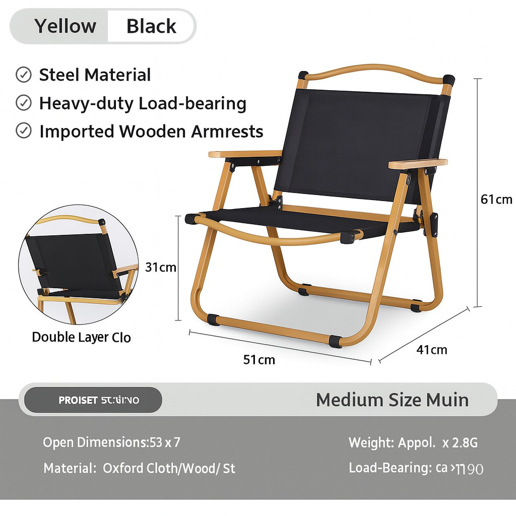 Portable Folding Camping Chair – Kermit Style