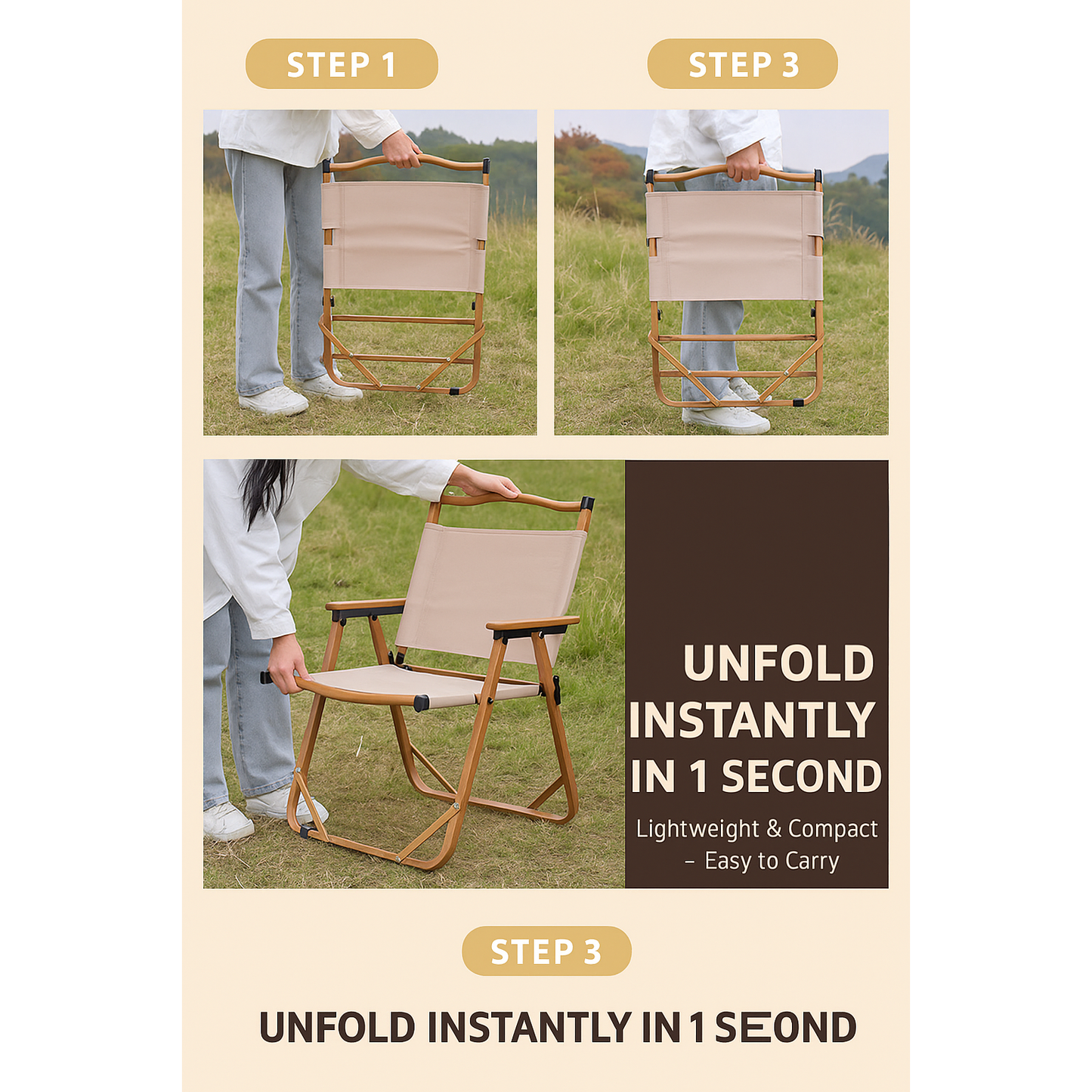 Portable Folding Camping Chair – Kermit Style