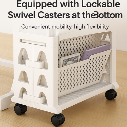 360‑degree rotating rolling bookcase