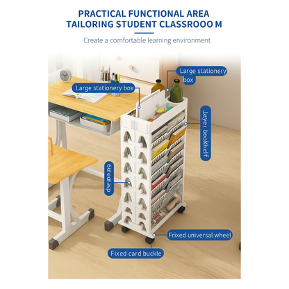 360‑degree rotating rolling bookcase