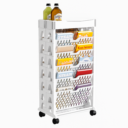 360‑degree rotating rolling bookcase