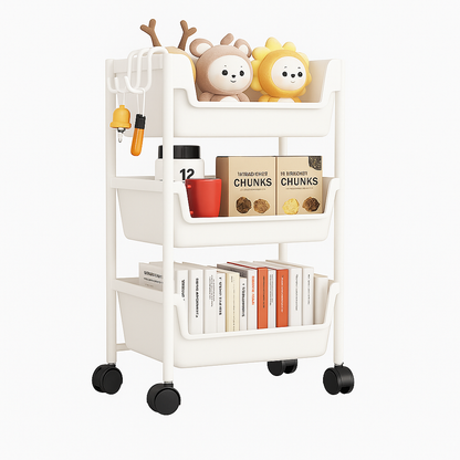 Rolling Utility Cart with Wheels – Multi-Tier Storage Shelf for Living Room, Kitchen & Home