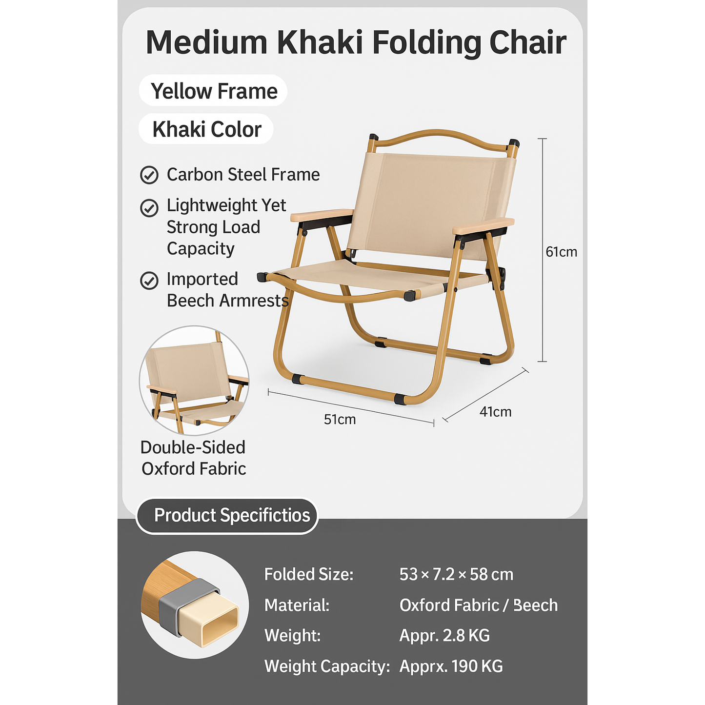 Portable Folding Camping Chair – Kermit Style